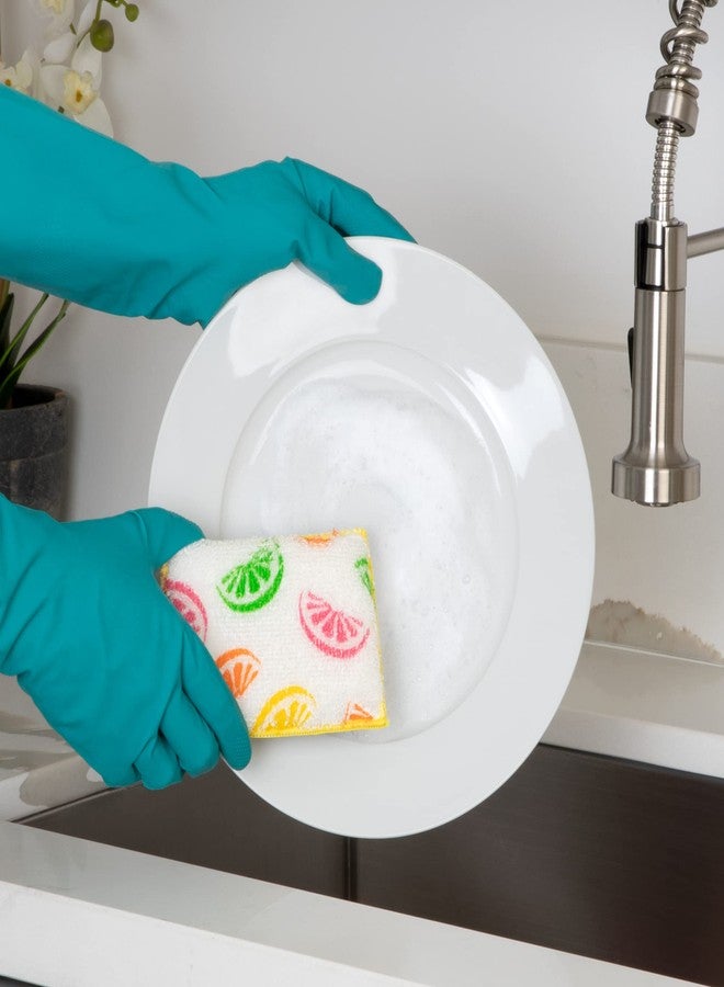 Smart Design Non Scratch Scrub Sponge with Bamboo Odorless Rayon Fiber - Set of 9 - Ultra Absorbent - Soft and Scrubber Side - Cleaning, Dishes, and Hard Stains - Prints - Image 2
